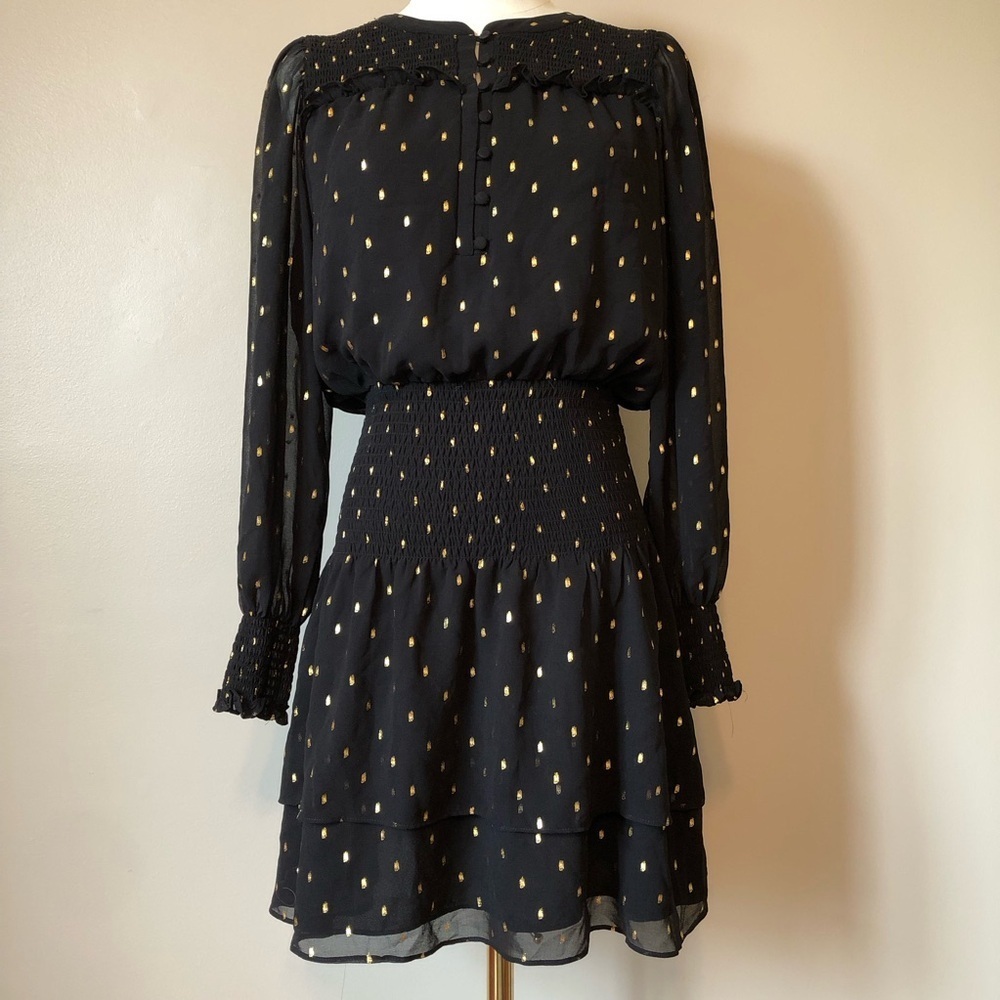 White House/Black Market Elegant Black and Gold Women's Dress Size XS